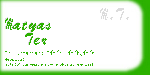 matyas ter business card